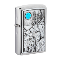 Zippo 49295 Wolf Pack and Moon Emblem Design